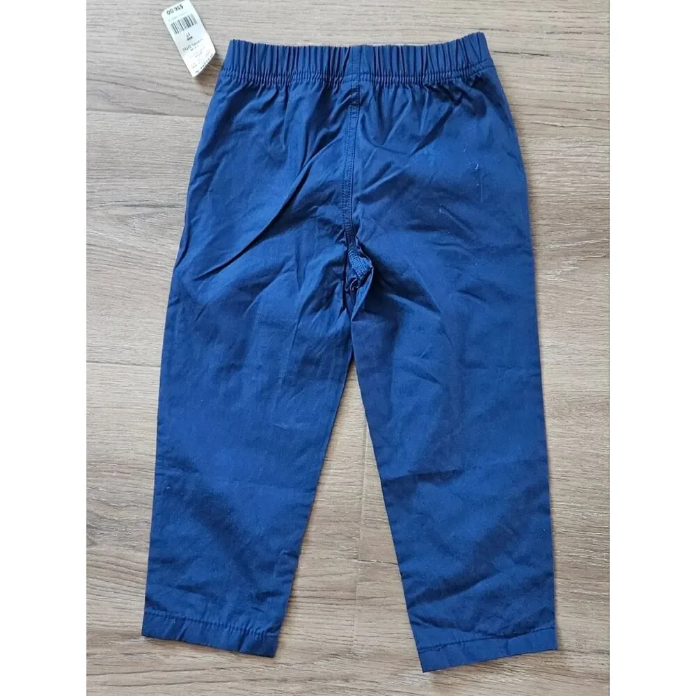 Carter's Boys Navy Elastic-Waist Casual Pants Size 3T